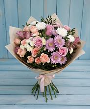 Букет цветов из:  Хризантемы, Розы и Альстромерии #REPLACE_PRED# Кисловодске