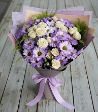 Букет цветов из:  Хризантемы и Розы #REPLACE_PRED# Кисловодске